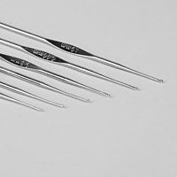 Крючки для вязания металлические, d=0,5-1,0мм, 12см, 6шт