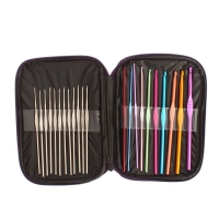 Крючки для вязания металлические, d=0.6-6.5мм, 13-18см, 22шт, цвет МИКС