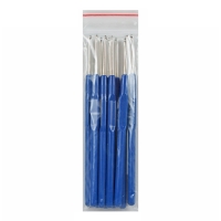 Крючок для вязания металлический, с пластиковой ручкой, d=2мм, 13,5см, цвет синий