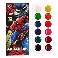 Акварель медовая «Человек-паук», 12 цветов, в картонной коробке, без кисти