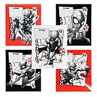 Тетрадь 18 листов, клетка, 5 видов МИКС, Человек-паук