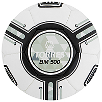 Мяч футб. TORRES BM 500, F323645, р.5,32 пан. ПУ,4 подкл. слоя, руч.сшивка,бело-черно-серый