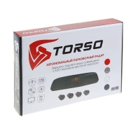 Парктроник TORSO TP-401-8, 8 датчиков, зеркало заднего вида с LED-экраном, 12 В, чёрные
