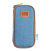Пенал-футляр мягкий 110 х 200 х 20 мм, текстильный, Феникс "Голубой джинс"