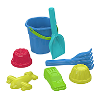 Песочный набор «Непоседа» №5 (Ведро 0,7л; 4 формочки; лопатка; грабельки) МИКС АП 212
