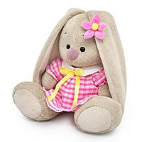 Мягкая игрушка Зайка Ми в платье из жатой ткани 15 см
