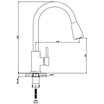 Смеситель для кухни Haiba HB73304-2 вытяжной излив