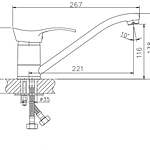 Смеситель для кухни Haiba HB4401 хром