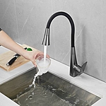 Смеситель для кухни Haiba HB73823-3 гибкий излив графит