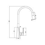 Смеситель для кухни Haiba HB73823-3 гибкий излив графит