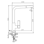 Смеситель для кухни Haiba HB70501-7 гайка хром черный