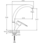 Смеситель для кухни Haiba HB4107-2 однорычажный гайка хром