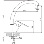 Смеситель для кухни Haiba HB4104 хром