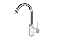 Смеситель для кухни Haiba HB70805-8 с гайкой белый/хром