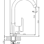 Смеситель для кухни Haiba HB70805-8 с гайкой белый/хром