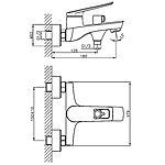 Смеситель для ванны Haiba HB60595 короткий излив хром