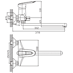 Смеситель для ванны Haiba HB2207 длинный излив хром