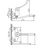 Смеситель для кухни Haiba HB4654 настенный локтевой хром