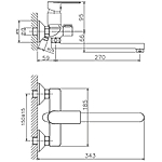 Смеситель для ванны Haiba HB22505 латунь хром