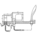 Смеситель для ванны Haiba HB80804 на 3 отверстия белый/хром
