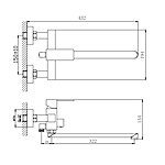 Смеситель для ванны Haiba HB22803-7 длинный излив черный