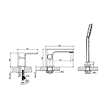 Смеситель для ванны Haiba HB80615-7 на 3 отверстия черный