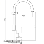 Смеситель для кухни Haiba HB70112-3 гибкий излив серый хром