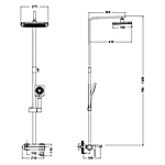 Душевая система Haiba HB24615 с изливом хром/черный