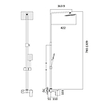 Душевая система Haiba HB24803-2 с изливом нержавеющая сталь