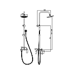Душевая система Haiba HB24505-3 с изливом оружейная сталь