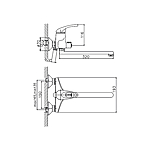 Смеситель для ванны Cron CN2213-8 длинный излив серый