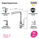Смеситель для кухни IDDIS Rule RULSBL0i05 хром