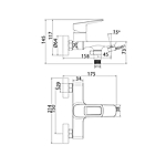 Смеситель для ванны IDDIS Spin SPISB02i02WA короткий излив