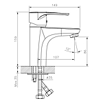 Смеситель для раковины Decoroom DR70011 монолитный хром