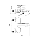 Смеситель для ванны Tokito Komaki TOK-KOM-1014 хром