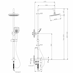 Душевая стойка Tokito Rain TOK-RAI-1015BL черный