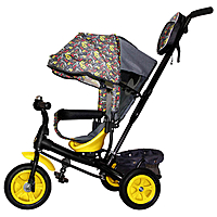 Велосипед трехколесный Vivat1 принт стрелки желтый