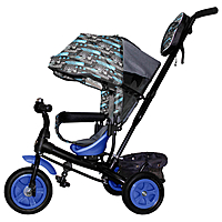 Велосипед трехколесный Vivat1 принт скорость синий