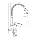 Смеситель для кухни Rossinka A35-26 гибкий излив хром