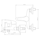 Смеситель для ванны Rossinka Y35-31 короткий излив хром