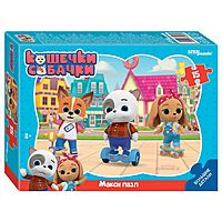 Макси-пазл Кошечки и собачки контурный 15 элементов