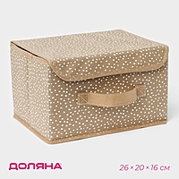 Короб для хранения с крышкой Доляна "Points" 26х20х16 см, цвет бежевый
