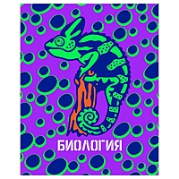 Тетрадь предметная "Неоновые истории", 48 листов в клетку, "Биология", обложка мелованный картон, ВД-лак, неон, блок офсет