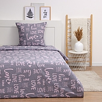 КПБ LoveLife 1,5 сп Love 153*215см, 145*220см, 70*70см-1шт, 100% хлопок, бязь, 125г/м2