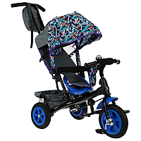 Велосипед трехколесный Vivat1 принт абстракция темно-синий/оранжевый