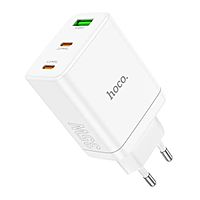 Сетевое зарядное устройство Hoco N33, 2 Type-C, 1 USB, 35 Вт, PD + QC, белое