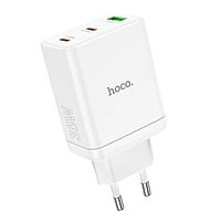 Сетевое зарядное устройство Hoco N33, 2 Type-C, 1 USB, 35 Вт, PD + QC, белое