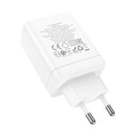 Сетевое зарядное устройство Hoco N33, 2 Type-C, 1 USB, 35 Вт, PD + QC, белое
