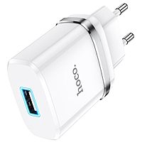 Сетевое зарядное устройство Hoco N1, 1 USB, 2.4 А, белое