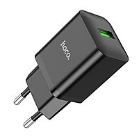 Сетевое зарядное устройство Hoco N26, 1 USB, 18 Вт, QC, чёрное